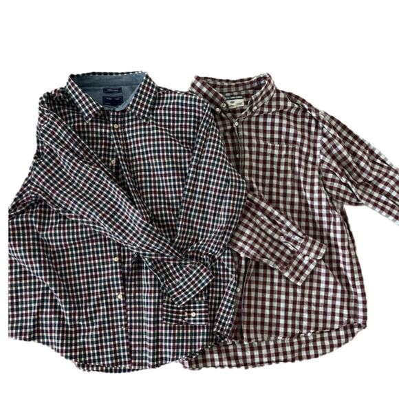 Plaid long sleeve button up shirt bundle - Picture 1 of 8